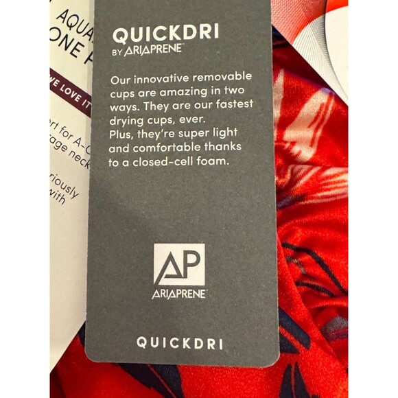 NWT ATHLETA Swimsuit Sz L One Piece Red Leaf Print Floral Paradaiso Ocean Pool - Picture 7 of 14